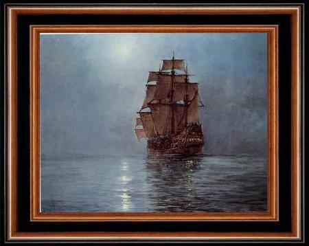 framed  unknow artist Seascape, boats, ships and warships. 141, Ta3147-1